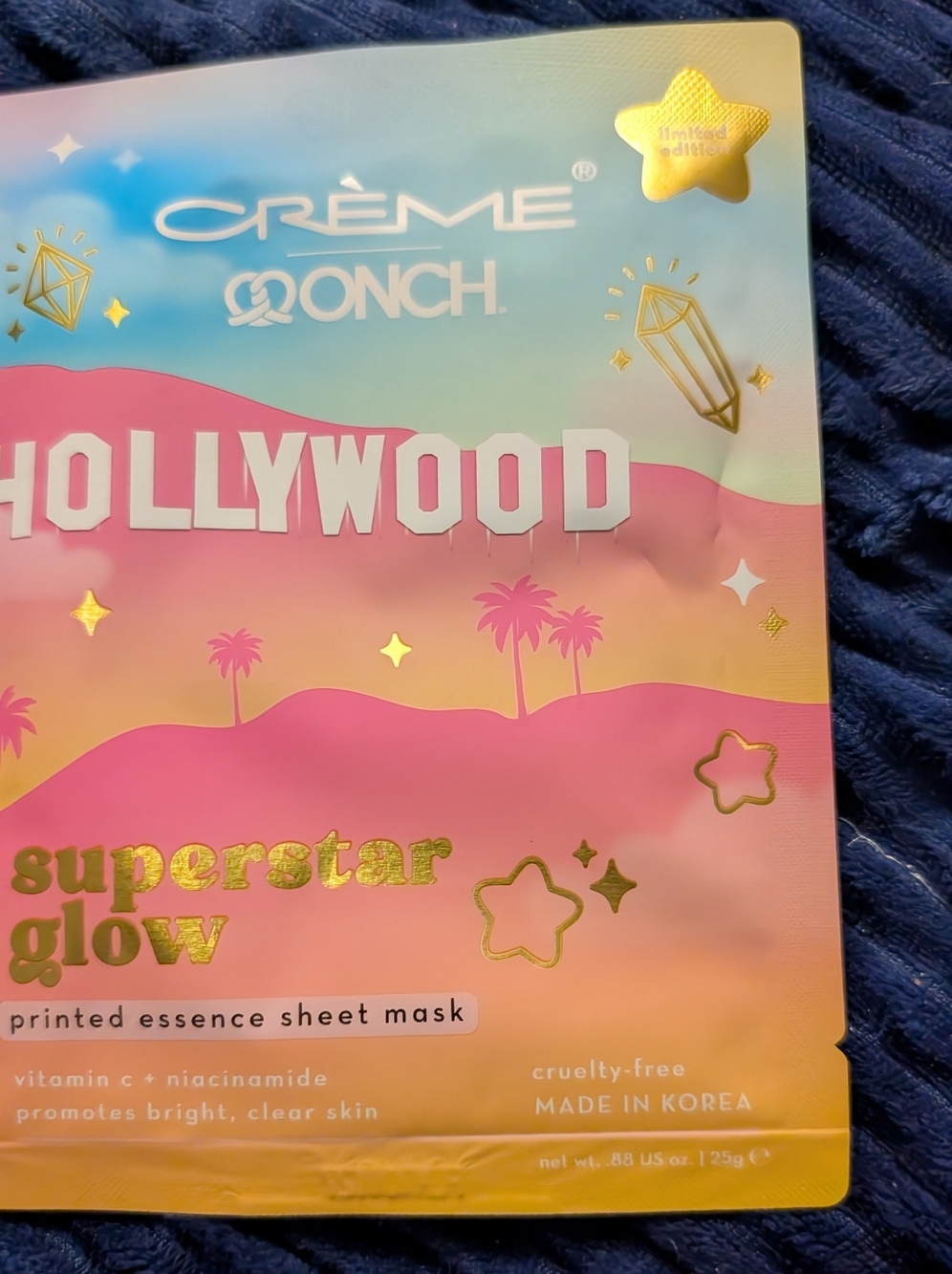 Crème Oonch Superstar Glow Sheet Mask - Pink/Peach